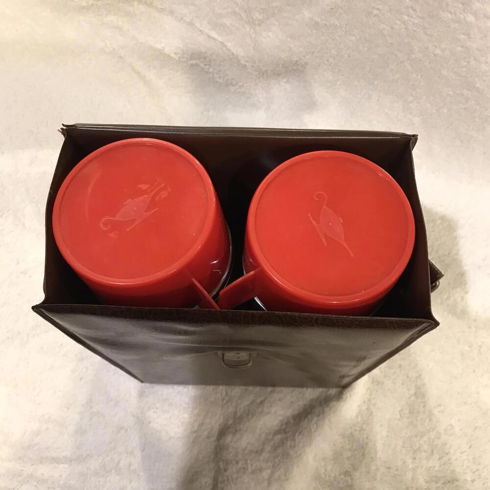 Vintage Thermos Aladdin Economy Bottle Set No 23B Pint In Original Carrying Case - Picture 5 of 9